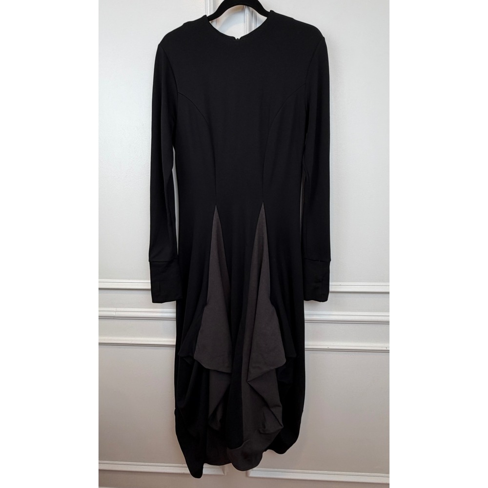 Metamorphoza  Long Sleeve Draped Avant Garde Midi Dress XL Handmade Bulgaria